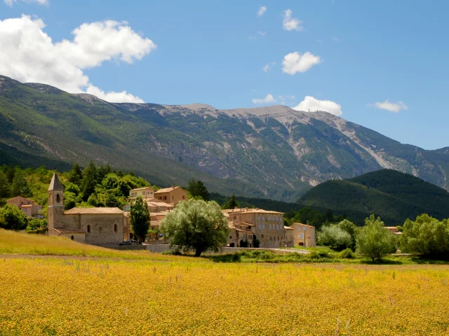 Village of Savoillans with Mont Ventoux in the background