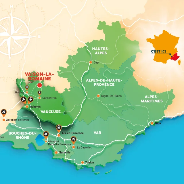 Access map Vaison Ventoux Provence